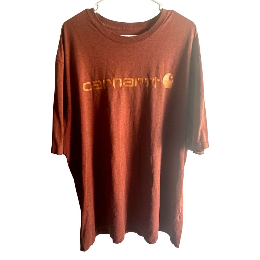 Carhartt Spell Out Mens 2xl Rust red original S/S shirt